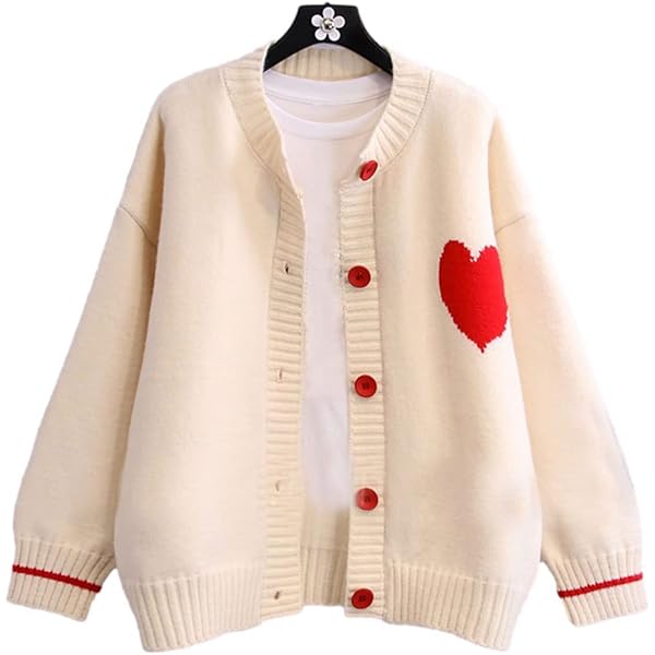 【新品タグ付き】willfully heart dot cardigan FindThy Women's Cute Cardigan Sweater Kawaii Love Heart
